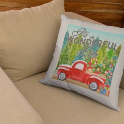 Its A Wonderful Life, Christmas Pillow, Holiday Throw Couch Pillow Cover Insert - Item 300 - thumbnail 2