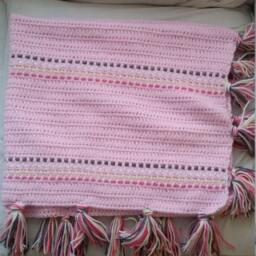 Soft Pink Baby Blanket With Stripes - thumbnail 3