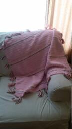 Soft Pink Baby Blanket With Stripes - thumbnail 1