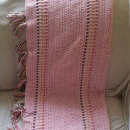 Soft Pink Baby Blanket With Stripes - thumbnail 2