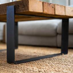 Primitive Reclaimed Coffee Table, Rustic Farmhouse Style Vintage Industrial Repurposed - thumbnail 4