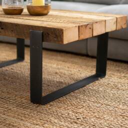 Primitive Reclaimed Coffee Table, Rustic Farmhouse Style Vintage Industrial Repurposed - thumbnail 3