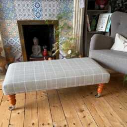 Large Footstools On Wheels, Upholstered Coffee Table, Ottoman - thumbnail 2