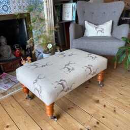 Large Footstools On Wheels, Upholstered Coffee Table, Ottoman