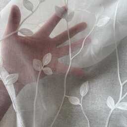 Custom Voile Curtain Leaves Embroidery, Sheer Fabric, Made To Measure - thumbnail 4