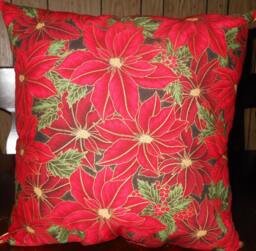 Holiday Poinsettia Pillow Cover, 14 X Decorative Cover - thumbnail 1
