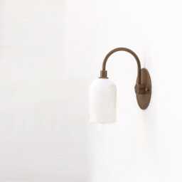 Brass Wall Sconce Light - Light- With Alabaster Shade, Ul Listed, No.0167 - thumbnail 2