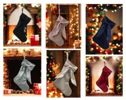 Personalised Velvet Christmas Stocking With Bow