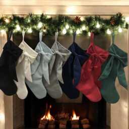 Personalised Velvet Christmas Stocking With Bow - thumbnail 4