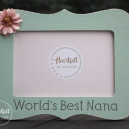 Custom Nana Photo Frame - Hand-Painted, Scalloped Edge With Flower - thumbnail 2