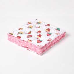 Kids Cotton Floor Cushion Set, Owl Cupcake Polka Dot Star Seat Pad - thumbnail 2