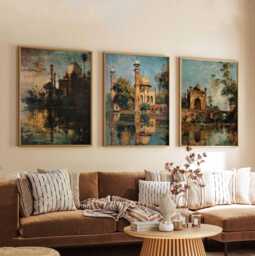 Set Of 3 Lahore Posters, Pakistan Prints, Wall Art Set, City Poster Decor, Artwork
