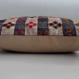 Handmade Cushion Cover, Embroidered Multicolour Turkish Cushion, Pillow, Decorative Kilim 24''x24''/60x60 cm - thumbnail 3
