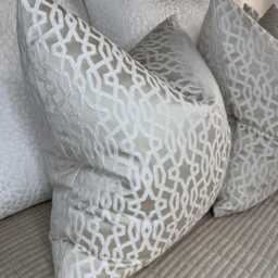 Geometric Design Cushion Cover, Luxury Pillow Designer Cover Sofa Bed , Champagne Prestigious Textiles Karma - thumbnail 2