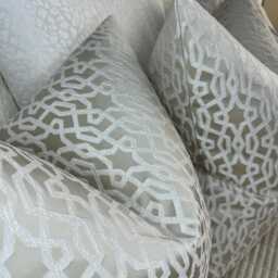 Geometric Design Cushion Cover, Luxury Pillow Designer Cover Sofa Bed , Champagne Prestigious Textiles Karma - thumbnail 3
