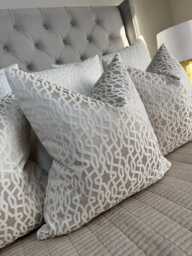 Geometric Design Cushion Cover, Luxury Pillow Designer Cover Sofa Bed , Champagne Prestigious Textiles Karma - thumbnail 1