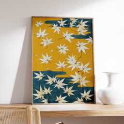 Japanese Maple Leaves Poster, Vintage Botanical Art Print, Nature Wall - thumbnail 2
