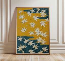 Japanese Maple Leaves Poster, Vintage Botanical Art Print, Nature Wall - thumbnail 1
