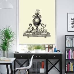 Antique Clock Lavishly Ornate With Cherubs Vintage Printed Custom Made - Vin07 Window Roller Blind, 2 Versions, Regular Or Blackout Shade - thumbnail 3