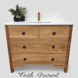 Aylesbury 2 - Classic Oak 4-Drawer Bathroom Vanity With Undermounted Basin - thumbnail 2