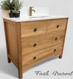 Aylesbury 2 - Classic Oak 4-Drawer Bathroom Vanity With Undermounted Basin