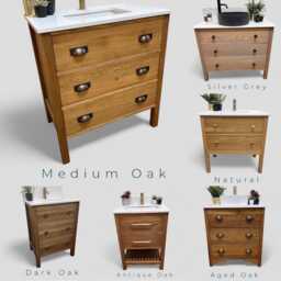 Aylesbury 2 - Classic Oak 4-Drawer Bathroom Vanity With Undermounted Basin - thumbnail 3