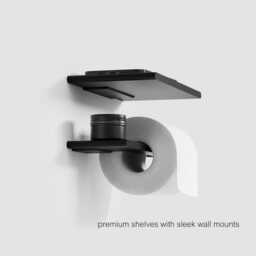 Sleek Toilet Paper Holder With Shelf Modern Bathroom Decor - thumbnail 2
