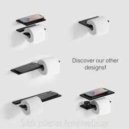 Sleek Toilet Paper Holder With Shelf Modern Bathroom Decor - thumbnail 4