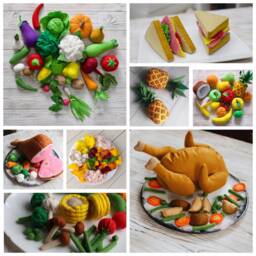 Zucchini Play Food - Felt Food, Vegetables, Pretend Kids Kitchen, Plush Toy, Cooking Toys, Doll Fake Farmers Market For Baby - thumbnail 4
