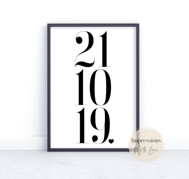 Special Date, Personalised Date Poster, Wedding Day Print, Anniversary Gift, Valentines Gifts, Custom Date Wall Art, New Home Gift - image 1