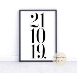 Special Date, Personalised Date Poster, Wedding Day Print, Anniversary Gift, Valentines Gifts, Custom Date Wall Art, New Home Gift - thumbnail 1