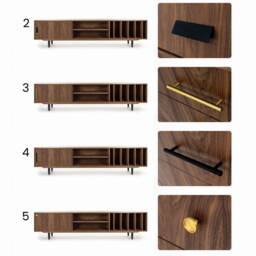 Mid-Century Sideboard, Dresser, Commode, Credenza Made Of Walnut Vaneer - Livlo O-S18 - thumbnail 3