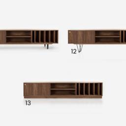 Mid-Century Sideboard, Dresser, Commode, Credenza Made Of Walnut Vaneer - Livlo O-S18 - thumbnail 2