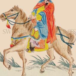 "Chinese Warrior Horse Print ""Peach Blossom' From A Book Called" - thumbnail 3