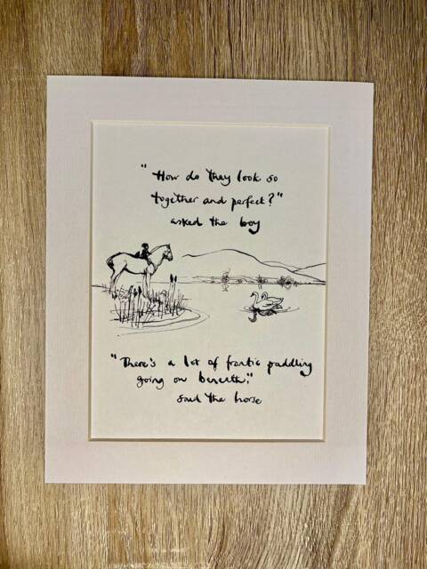 Charlie Mackesy Mounted Print - The Boy, Mole, Fox & Horse Book Page Art