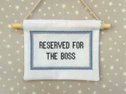 Personalized Cross Stitch Wall Hanging, Custom Quote Sign, Textile Art