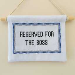 Personalized Cross Stitch Wall Hanging, Custom Quote Sign, Textile Art - thumbnail 4