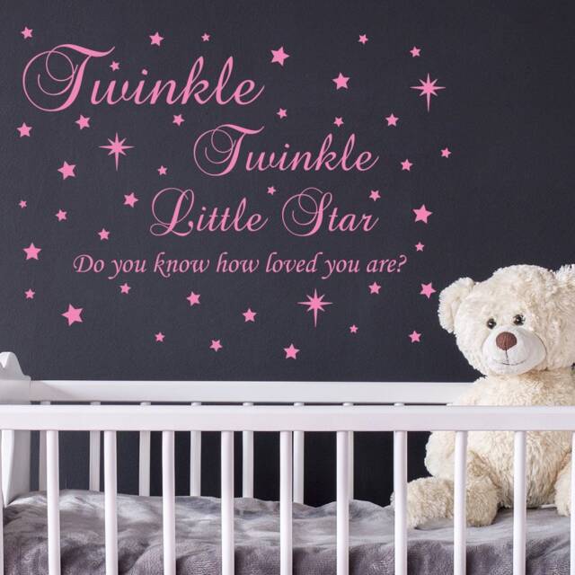 Wall Decal Quote Twinkle Little Star Do You Know How Loved Are Nursery Decor Girl Sticker Girls Room J224 - image 1
