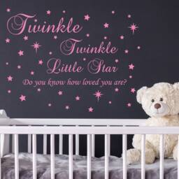 Wall Decal Quote Twinkle Little Star Do You Know How Loved Are Nursery Decor Girl Sticker Girls Room J224 - thumbnail 1