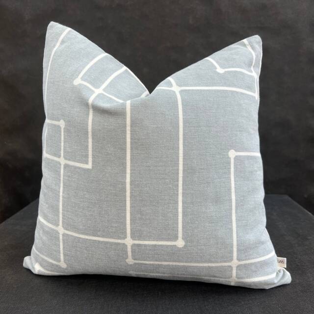 Kirby Luxury Designer Grey Geometric Fabric Sofa Throw Pillow Cushion Cover - image 1