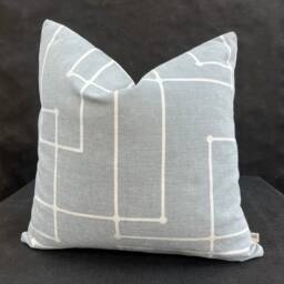 Kirby Luxury Designer Grey Geometric Fabric Sofa Throw Pillow Cushion Cover - thumbnail 1