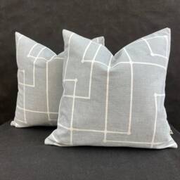 Kirby Luxury Designer Grey Geometric Fabric Sofa Throw Pillow Cushion Cover - thumbnail 3