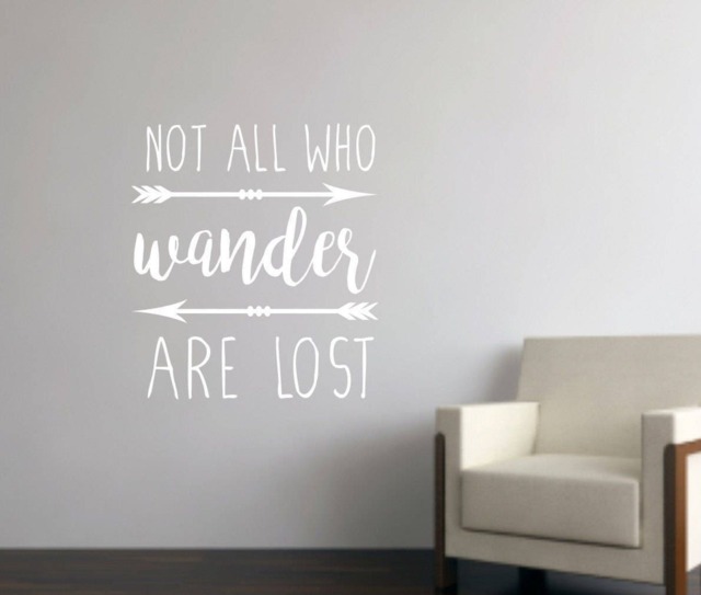 Not All Who Wander Are Lost Wall Decal - Vinyl Wall Decals Decal Quote Travel - image 1