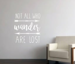 Not All Who Wander Are Lost Wall Decal - Vinyl Wall Decals Decal Quote Travel - thumbnail 1