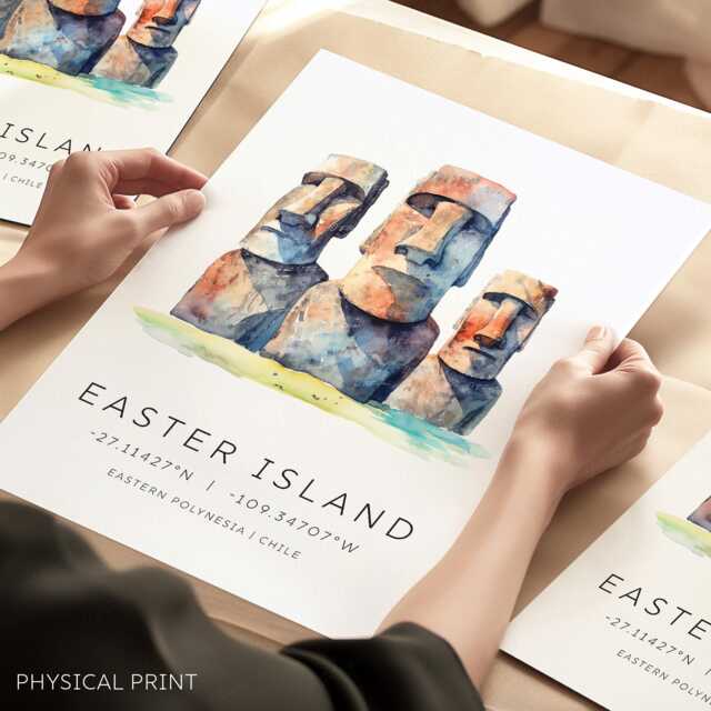 Easter Island Travel Print, Chile Poster, Moai Statues, Art Wall Decor, Postcard, Lovers - image 1
