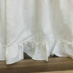 Natural Linen Bedskirt With Country Ruffle Hem, Bed Ruffles, Dust Skirts, Shabby Chic Bedding, 15-24 Drop Or Custom Size - thumbnail 3