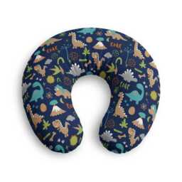 Dinosaur Pattern Nursing Pillow Cover - Navy Dino Roar Baby - thumbnail 2