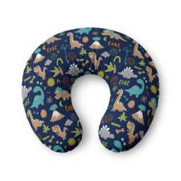 Dinosaur Pattern Nursing Pillow Cover - Navy Dino Roar Baby - thumbnail 1
