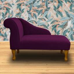 Handmade Plush Plum Purple Mini Chaise Longue Small Sofa Daybed - thumbnail 1