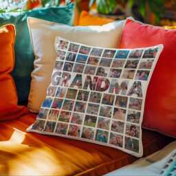 Grandma Photo Pillow Family Keepsake Memory Cushion Velvet Design Picture Gift Grandmother Birthday Special Present Personalised Item - thumbnail 2